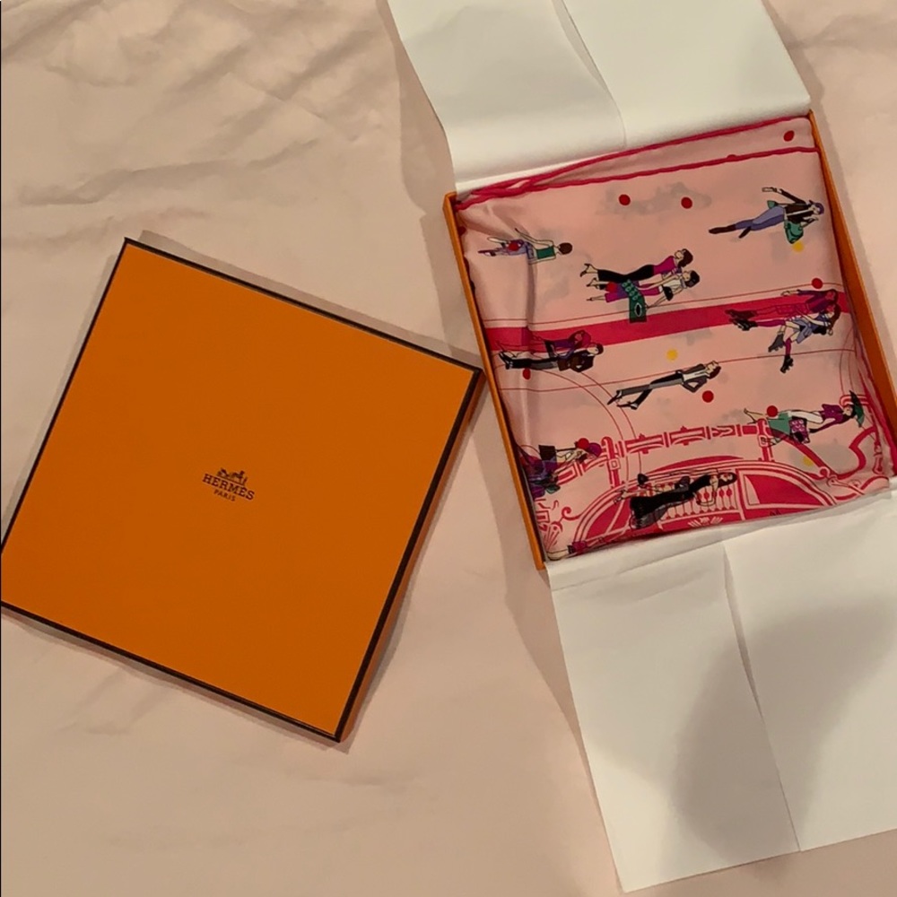 New Pink Hermès Scarf with Tags